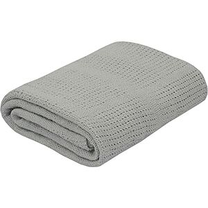 E&a Distribution Limited Baby Extra Soft Pram/Travel/Moses Basket Cellular Blanket 100% Cotton (Grey)