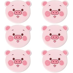 Smbcgdm 6Pcs Quilt Fixator Fixed Convenient Lovely Pig Pattern Quilt Anti-Slip Clips Grippers Bedding Decor Pink