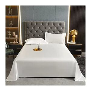 TEVTEV Premium Microfiber Flat Sheet Super Soft Cooling Flat Bed Sheet Hotel Quality Luxury Solid Color Satin Top Sheet For Single Twin Full Double Bed, 1 Piece ( Color : White , Size : 170x230cm-67x90" )