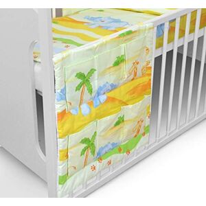 Thelittles24 COT Tidy Organiser for COT Bed 6 Pockets for Nursery Bedding Set (Safari)