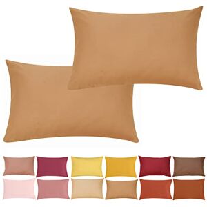 P'tit Basile Pillowcase 35 x 40 cm – Set of 2 Baby Children's Pillow Cases – Caramel Brown – 100% Organic Cotton 57 Thread Count Certified for Harmful Substances – for Pillow 30 x 40 cm or 35 x 40 cm