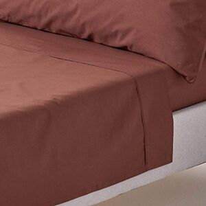 HOMESCAPES Chocolate Brown Pure Egyptian Cotton Flat Sheet Super King 200 TC 400 Thread Count Equivalent Bed Sheet