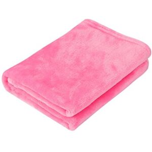 Pingtr Flannel Fleece Throw Blankets For Kids Super Soft Fluffy Warm Solid Bed Throws for Sofa Couch Bed Winter Blanket - Luxury Microfiber blanket (50x70cm,16 Colors For Choose) (Pink)