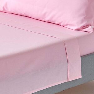 HOMESCAPES Pink Pure Egyptian Cotton Flat Sheet King 200 TC 400 Thread Count Equivalent Bed Sheet