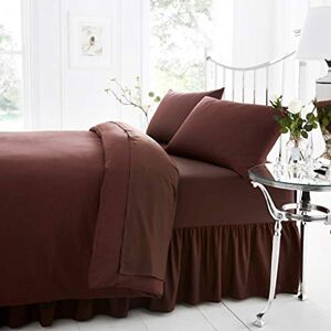 De Lavish Percale Non Iron Bed Size 180 Tread Count Plain Dyed Bedding Chocolate Flat Sheet