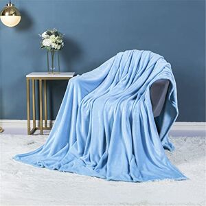 Chickwin Flannel Blanket Throw Large for Sofa Warm Cozy Fluffy Blanket Soft Fleece Blankets Lightweight Microfiber Throw Blanket for Bed Couch Chairs (50x70cm,Light blue)