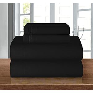 Elegant Comfort Bedding Set, Deep Pocket up to 16inch, Microfiber, Black, Twin/Twin XL