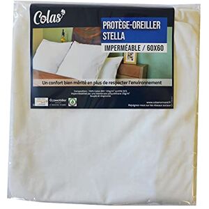 Colas Normand - Stella Waterproof Pillow Cover 60 x 60 cm - 100% OCS Certified and Recycled Organic Cotton - Stretch - Flexible and Durable - Zipper