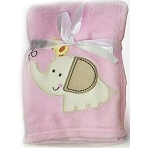 Sda Baby Newborn Soft Fleece Blanket Pram Crib Moses Basket Girl Boy Unisex 0+ Month (Pink Elephant)