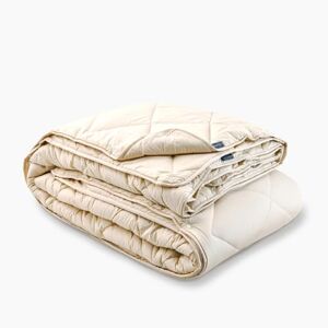 WOOLROOM Deluxe Machine Washable All Season Wool Super King Duvet 2-15 tog 100% Natural (3-in-1) Allergy Friendly Heat Regulating All Year Round Chatsworth British Wool 200T Organic Cotton Bedding