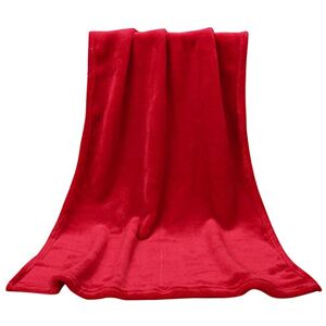 Generic 50X70CM Fashion Solid Soft Throw Kids Blanket Warm Coral Plaid Blankets Flannel Twin Wool Blanket (Red, One Size)