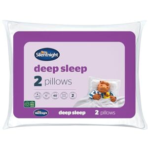 Silentnight Deep Sleep Pillows 2 Pack – Medium Support Comfortable Hollowfibre Bed for Front, Back and Side Sleepers Machine Washable Hypoallergenic of Standard Size, White