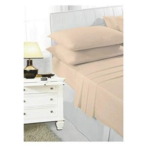 Odeur&#174; Polycotton Latte Double Bed Flat Sheet Easy Care Bed Sheet, Breathable Double Beds Cotton Flat Sheets, Poly Cotton Double Bedding Flat Bed Sheets