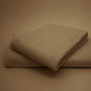 Glamptex Essenital Flat Sheet Poly Cotton Single, Double, King, Super King Flat Bed Sheet (Double, Brown)
