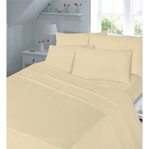 AmigoZone Thermal flannelette 100% brushed cotton flat sheets Or Pillow Pair plain luxury new (Double Flat Sheet, Latte)
