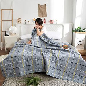 FANSU Bedspread Quilt Single Double Super King Bed Size, Quilted Bed Cover Sofa Blanket Throw Decorative Coverlet Modern Style Microfiber Comforter Bed Sheet (150x200cm,Grey plaid)