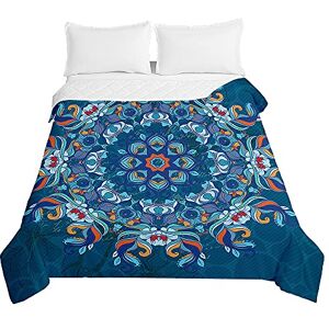 Surwin Embossed Quilted Bedspreads Single Double Super King Bed Size, Daisy Bedspread Quilt Sofa Throws Blanket Lightweight Coverlet Microfiber Comforter Bed Sheet (Blue,100 * 150cm)