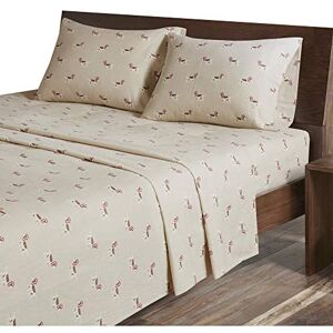 Woolrich Flannel Cotton Sheet Set Tan Dog Twin