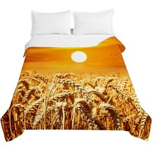 Odot Bedspread Throw Single Double Super King Size Quilted Soft Microfiber Lightweight Pattern Bedspreads Quilt Coverlet All Season Bedding (100x150cm,Wheat pattern 6)