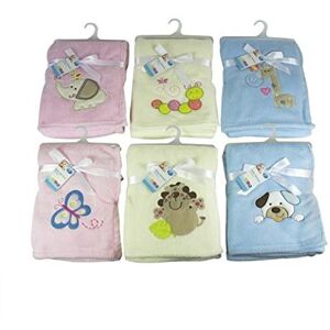 First Steps Luxury Soft Fleece Baby Blanket with Elephant Applique 75 x 100cm for Babies from Newborn