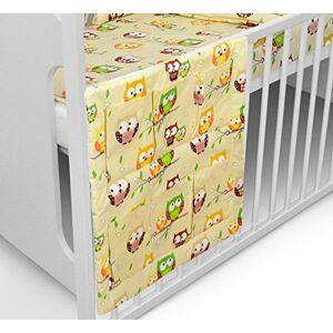 Thelittles24 COT Tidy Organiser for COT Bed 6 Pockets for Nursery Bedding Set (Owls Ecru)