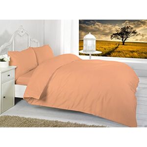 Textile .Plus Plain Dyed Fitted Sheets Polycotton Fitted Bed Sheets Single Double King Super King OR Pillow Cases By * Textile.Plus* (Pair Pillow Case, Peach)