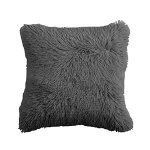 Olivia Rocco Snuggle Blanket Throw Super Soft Fleece Fluffy Snug Large Blankets Throws, Charcoal Cushion Cover 43 x 43 cm