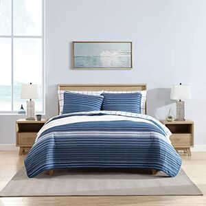 Nautica Luxury Ultra Soft Cotton Comforter 3 Piece Set, Stylish Delicate Design for Home Décor, Blue, Full/Queen