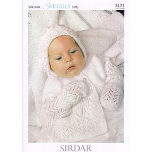 Sirdar Snuggly 3PLY Baby Shawl Blanket Knitting Pattern 3421