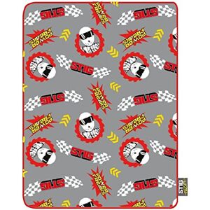 Fiinix Top Gear “The Stig” Power Freaks Fleece Blanket Dual Sided Design Super Soft & Warm A Perfect Throw for Beds, Couch, Armchairs & Sofas Red & Grey 120cm x 90cm