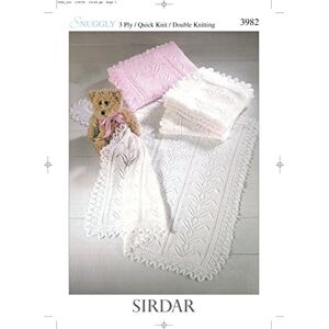 HWTONG Sirdar Snuggly 3PLY & DK Baby Shawl Blanket Knitting Pattern 3982