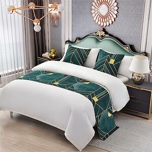 Morbuy Bed Runners,Hotel Scarf Bedspread Scarves Home Decoration Bed Scarf Bedding Bed Towel Luxury Protection for Bed Cover Single Double Super King Size (1pc cushion cover 50x50cm,Dark green)