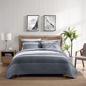 Nautica Cotton Reversible Bedding, Home Decor for All Seasons, Coveside Grey, King