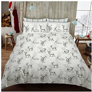 GC GAVENO CAVAILIA Animal Bedding Set, Easycare Printed King Size Duvet Set, Polycotton Stag Quilt Covers & Pillowcases