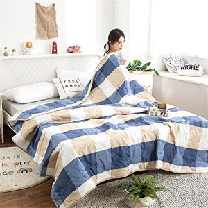 FANSU Bedspread Quilt Single Double Super King Bed Size, Quilted Bed Cover Sofa Blanket Throw Decorative Coverlet Modern Style Microfiber Comforter Bed Sheet (150x200cm,Khaki blue)