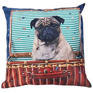 Casstad Printed dog Pug Linen Cushion Cover Throw Pillow Case - 4