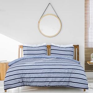 Sleepdown Duvet Cover Set, Navy White, Double