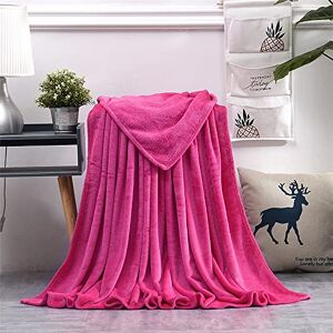 ENEN Super Ultra Soft Flannel Fleece Blanket Throw Fluffy Warm Cozy Flannel Microfiber Travel Blanket for Bed and Sofa Lightweight Throw Fit All Season (70x100cm,Rose)