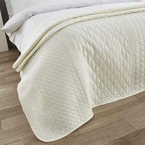 EHD Pin Sonic Luxury Quilted Style Bedspreads Super Soft Comforters Bed Throws 150 x 200 cms Size (Cream)