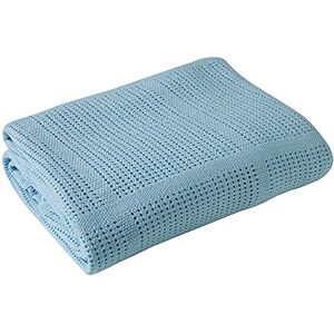 E&a Distribution Limited Baby Extra Soft Pram/Travel/Moses Basket Cellular Blanket 100% Cotton (Blue)