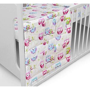 Thelittles24 COT Tidy Organiser for COT Bed 6 Pockets for Nursery Bedding Set (Owls White)