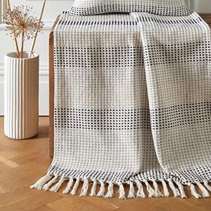 Appletree Loft - Reva - 100% Recycled cotton Bedspread - 130cm x 180cm in Navy