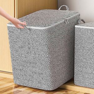 Generic Large Storage Bag, Non-woven Zipper Storage Bag Moving Quilt Storage Basket for Travel Clothing Bedding