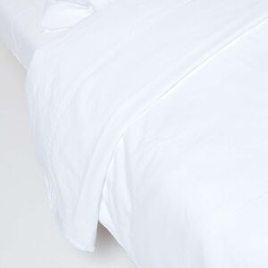 Homescapes White Linen Flat Sheet, Double