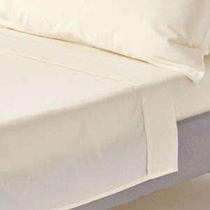 Homescapes Cream Egyptian Cotton Flat Sheet 200 TC, Double