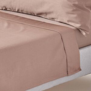 Homescapes Brown Organic Cotton Flat Sheet 400 Thread count, Double