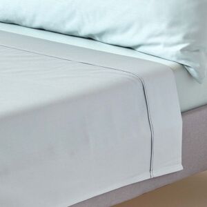 Homescapes Duck Egg Blue Organic Cotton Flat Sheet 400 Thread count, Single