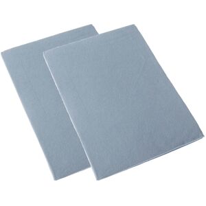 Homescapes Blue Brushed Cotton Cot Flat Sheet Pair 100% Cotton, 100 x 150 cm