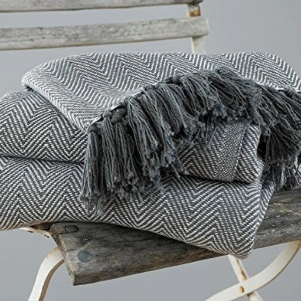 Photos - Duvet Elite Home Collection Herringbone Throw gray 225.0 W cm