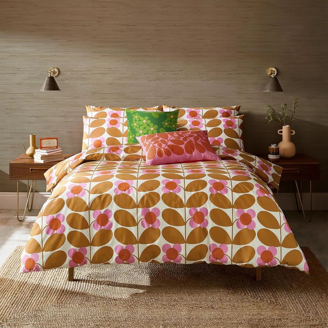 Photos - Bed Orla Kiely Stem Bloom Saffron Duvet Cover Set Double Duvet Cover + 2 Stand